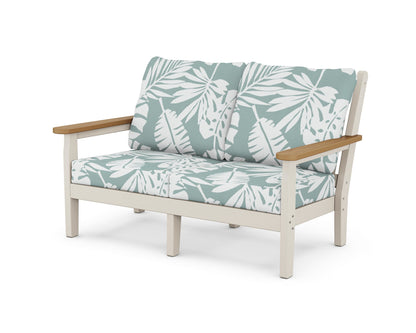 POLYWOOD® Chippendale Deep Seating Loveseat in Sand / Natural / Leaf Glacier Spa