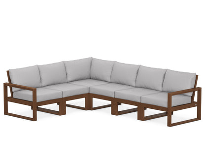 POLYWOOD® EDGE 6-Piece Modular Deep Seating Set in Teak / Granite