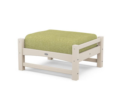 POLYWOOD® Club Ottoman in Sand / Chartreuse Boucle