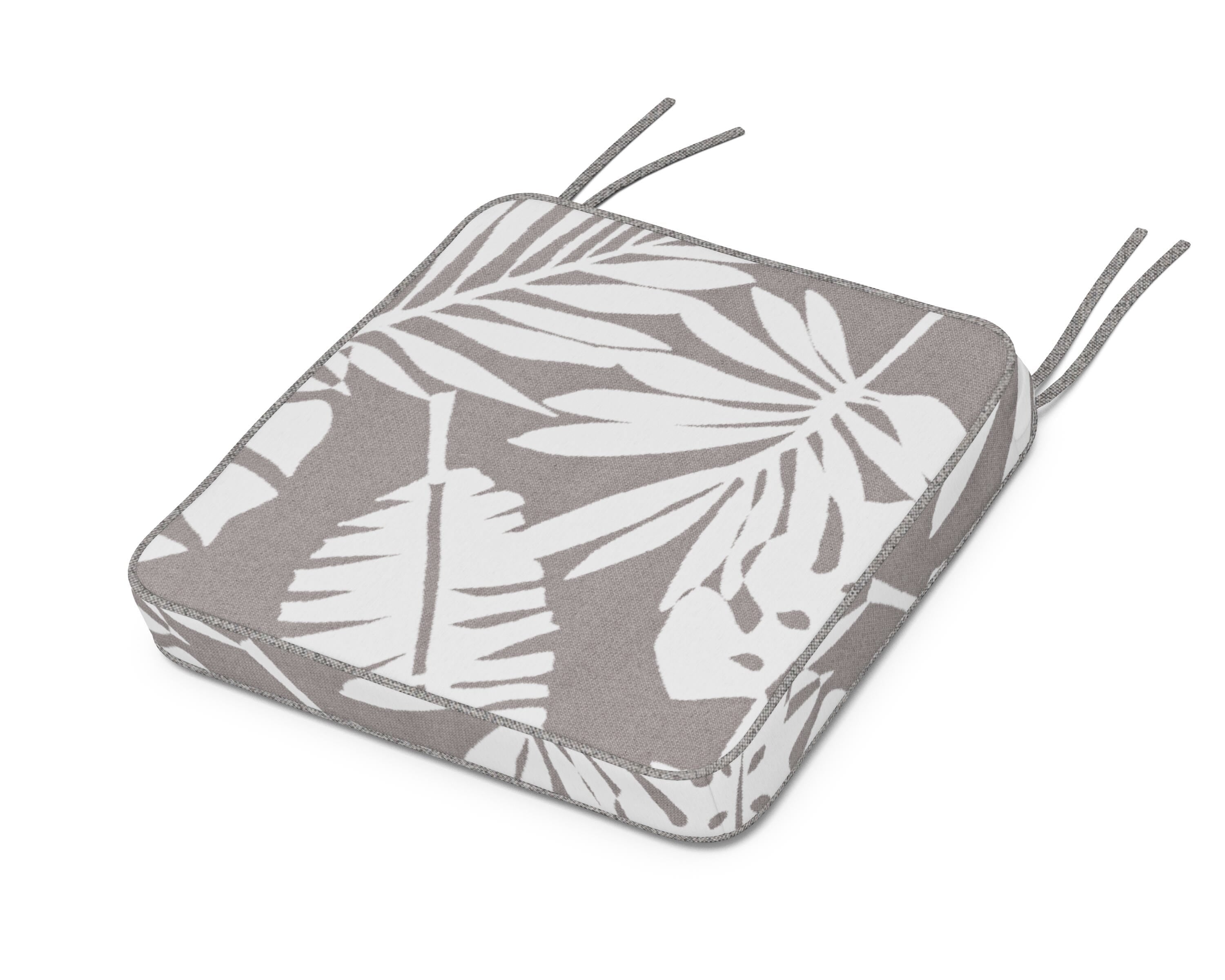 Martha Stewart by POLYWOOD® Chinoiserie Side Chair Seat Cushion in Leaf Grey Mist
