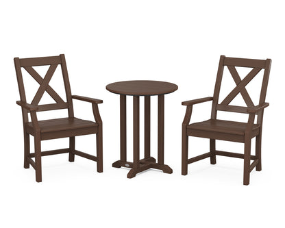POLYWOOD® Braxton 3-Piece Round Bistro Dining Set in Mahogany