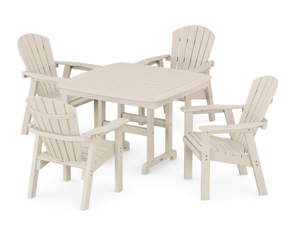 POLYWOOD® Seashell 5-Piece Dining Set with Trestle Legs in Sand