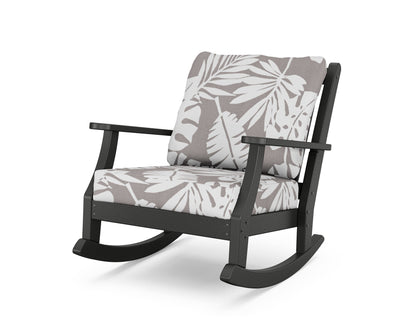 Country Living Wovendale Deep Seating Rocking Chair in Black / Leaf Grey Mist