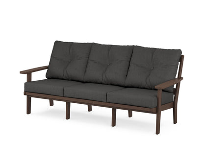POLYWOOD® Oxford Deep Seating Sofa in Mahogany / Spectrum Carbon