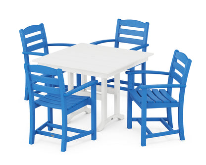 POLYWOOD® La Casa Café 5-Piece Farmhouse Dining Set in Pacific Blue / White