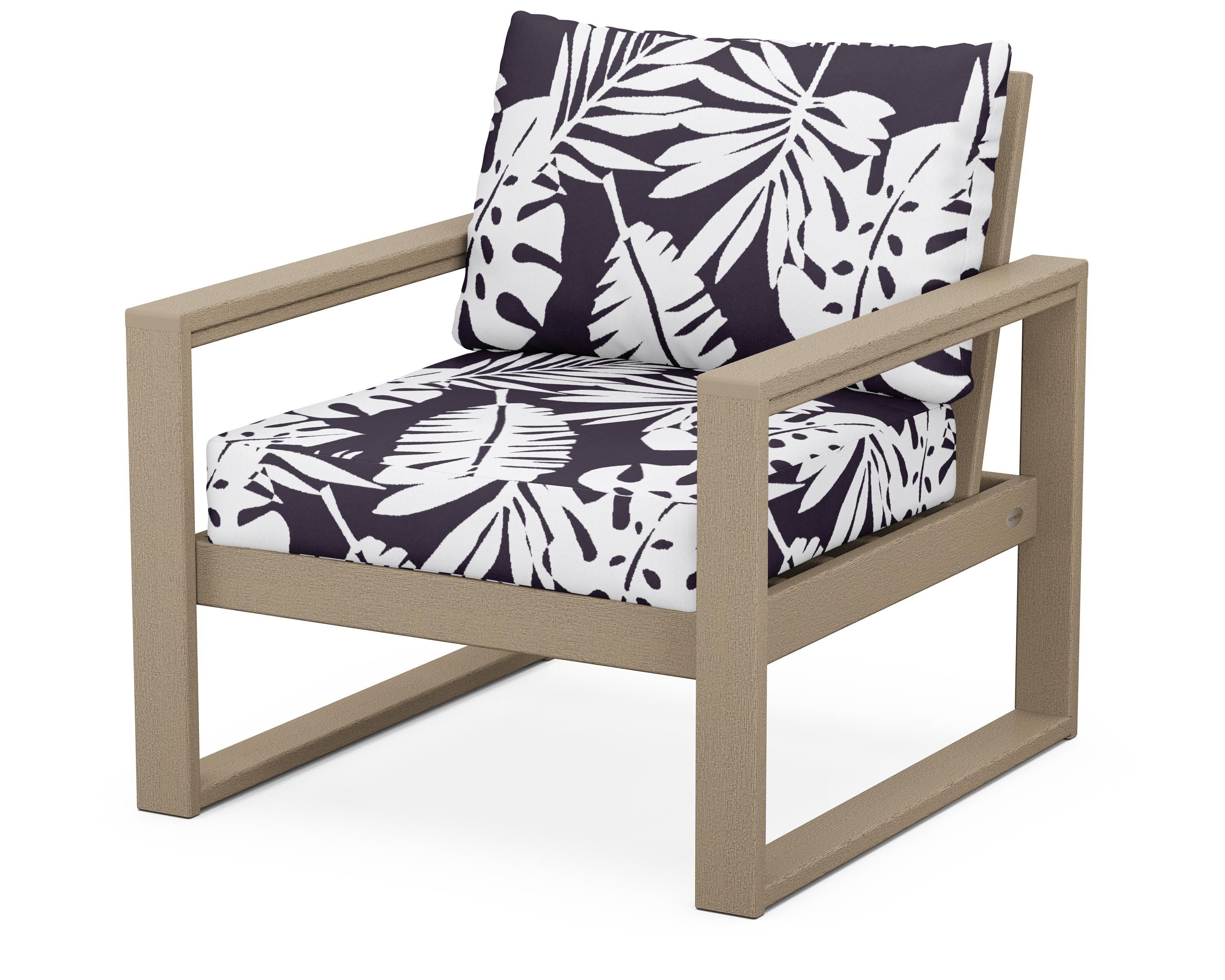 POLYWOOD® EDGE Club Chair in Vintage Sahara / Leaf Navy