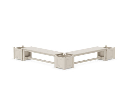 Country Living 60" Country Living L- Shaped Planter Bench Corner Set in Sand