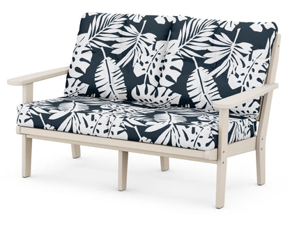 POLYWOOD® Lakeside Deep Seating Loveseat in Sand / Leaf Marine Indigo