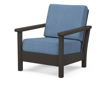 POLYWOOD® Harbour Deep Seating Chair in Vintage Coffee / Sky Blue