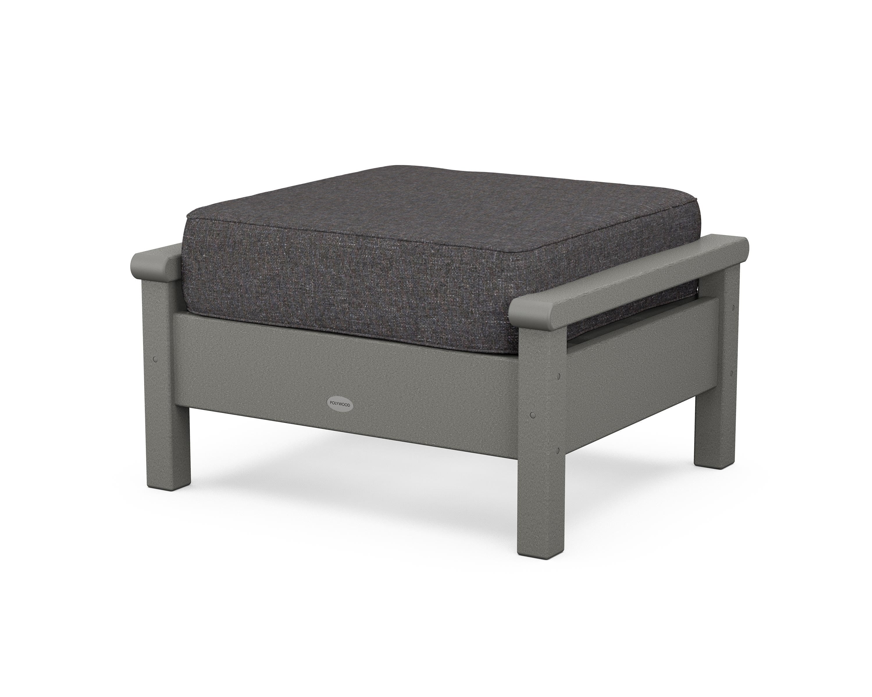 POLYWOOD® Harbour Deep Seating Ottoman in Slate Grey / Ash Charcoal