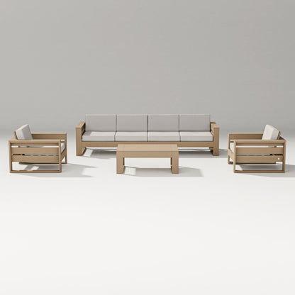 PW Designer Series Latitude 5-Piece Lounge Sofa Set in Vintage Sahara / Cast Ash