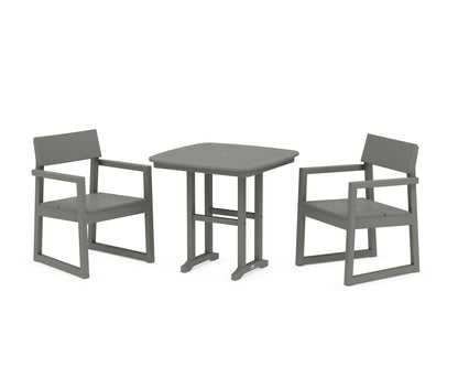 POLYWOOD® EDGE 3-Piece Dining Set in Slate Grey