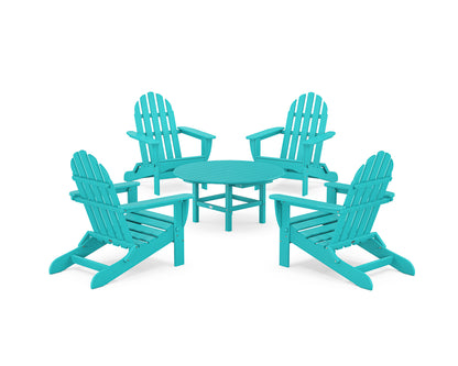 POLYWOOD® Classic Folding Adirondack 5-Piece Conversation Group in Aruba