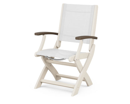 POLYWOOD® Coastal Folding Chair in Sand / Kona / White Sling