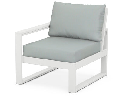 POLYWOOD® EDGE Modular Left Arm Chair in White / Spa