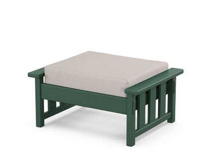 Martha Stewart by POLYWOOD® Acadia Deep Seating Ottoman in Green / Dune Burlap
