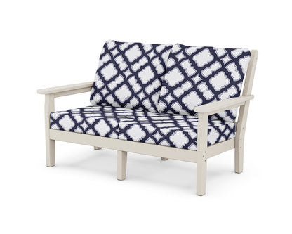 POLYWOOD® Chippendale Deep Seating Loveseat in Sand / Trellis Navy