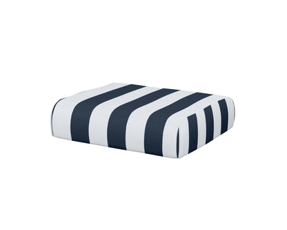 POLYWOOD® Club Ottoman Cushion in Cabana Stripe Marine Indigo