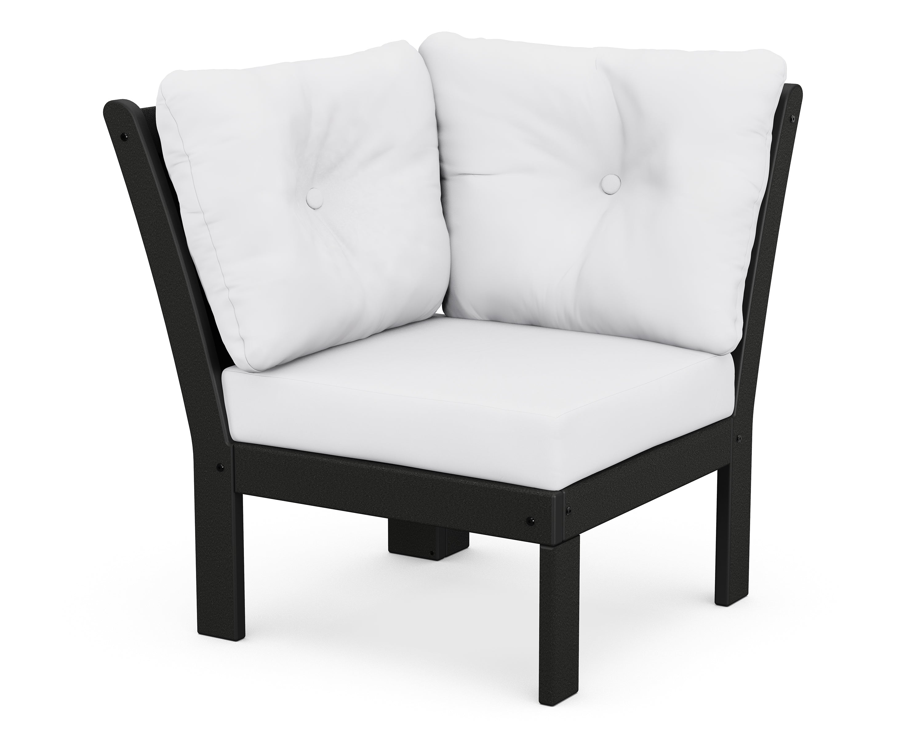 POLYWOOD® Vineyard Modular Corner Chair in Black / Natural