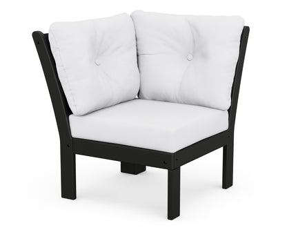 POLYWOOD® Vineyard Modular Corner Chair in Black / Natural