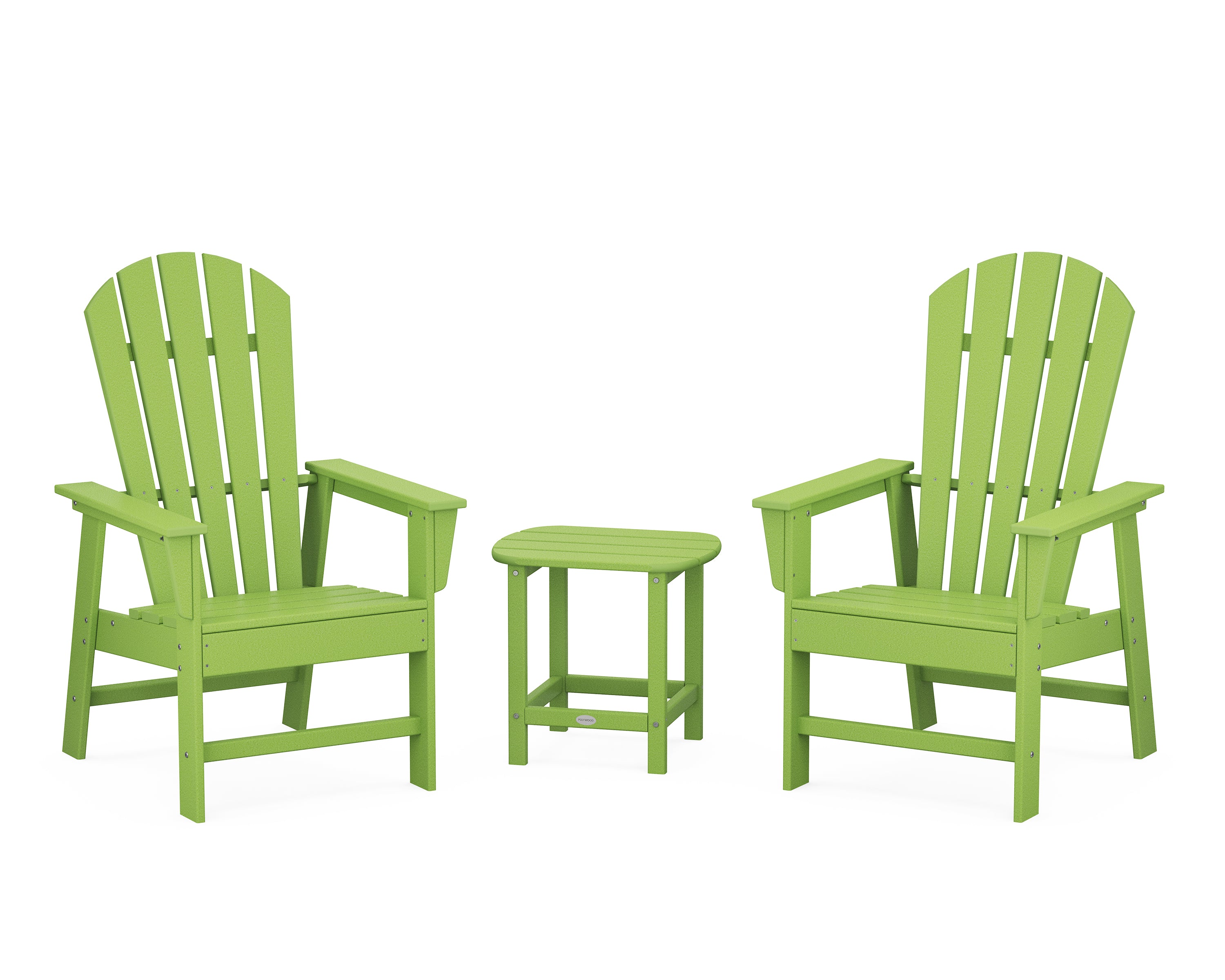 POLYWOOD® South Beach Casual Chair 3-Piece Set with 18" South Beach Side Table in Lime
