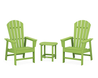 POLYWOOD® South Beach Casual Chair 3-Piece Set with 18" South Beach Side Table in Lime