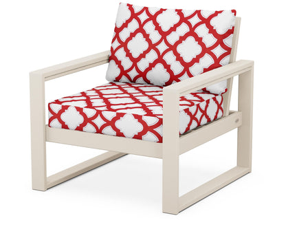 POLYWOOD® EDGE Club Chair in Sand / Trellis Crimson