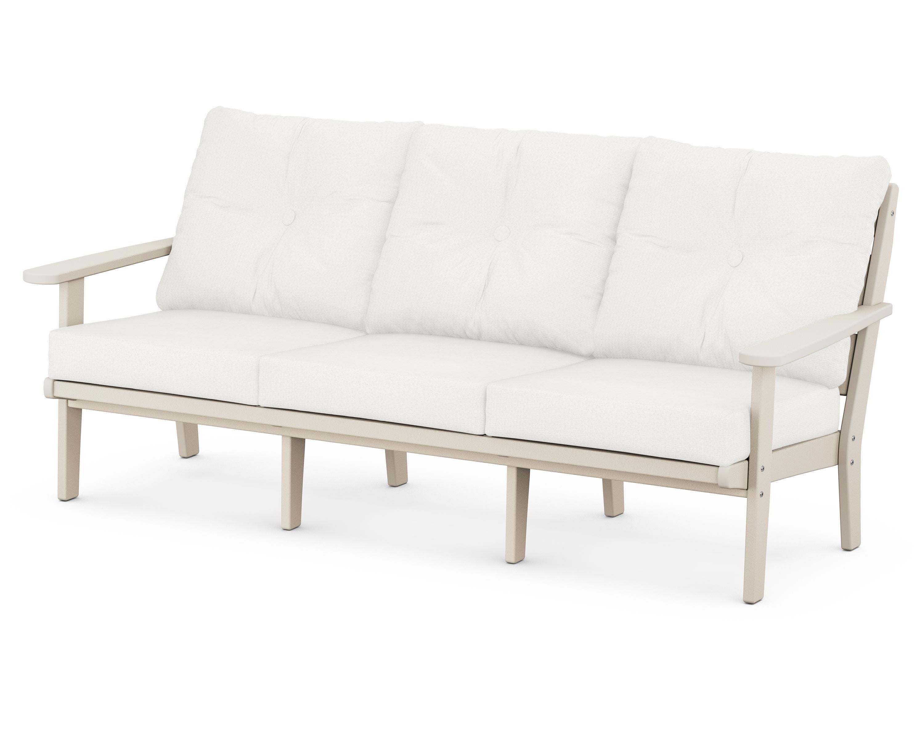 POLYWOOD® Lakeside Deep Seating Sofa in Sand / Natural Linen