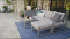 POLYWOOD® EDGE Modular Left Arm Chair in White / Blend Linen