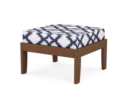 Unbranded Modular Ottoman - Classic in Teak / Trellis Navy