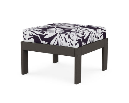 POLYWOOD® Vineyard Modular Ottoman in Vintage Coffee / Leaf Navy