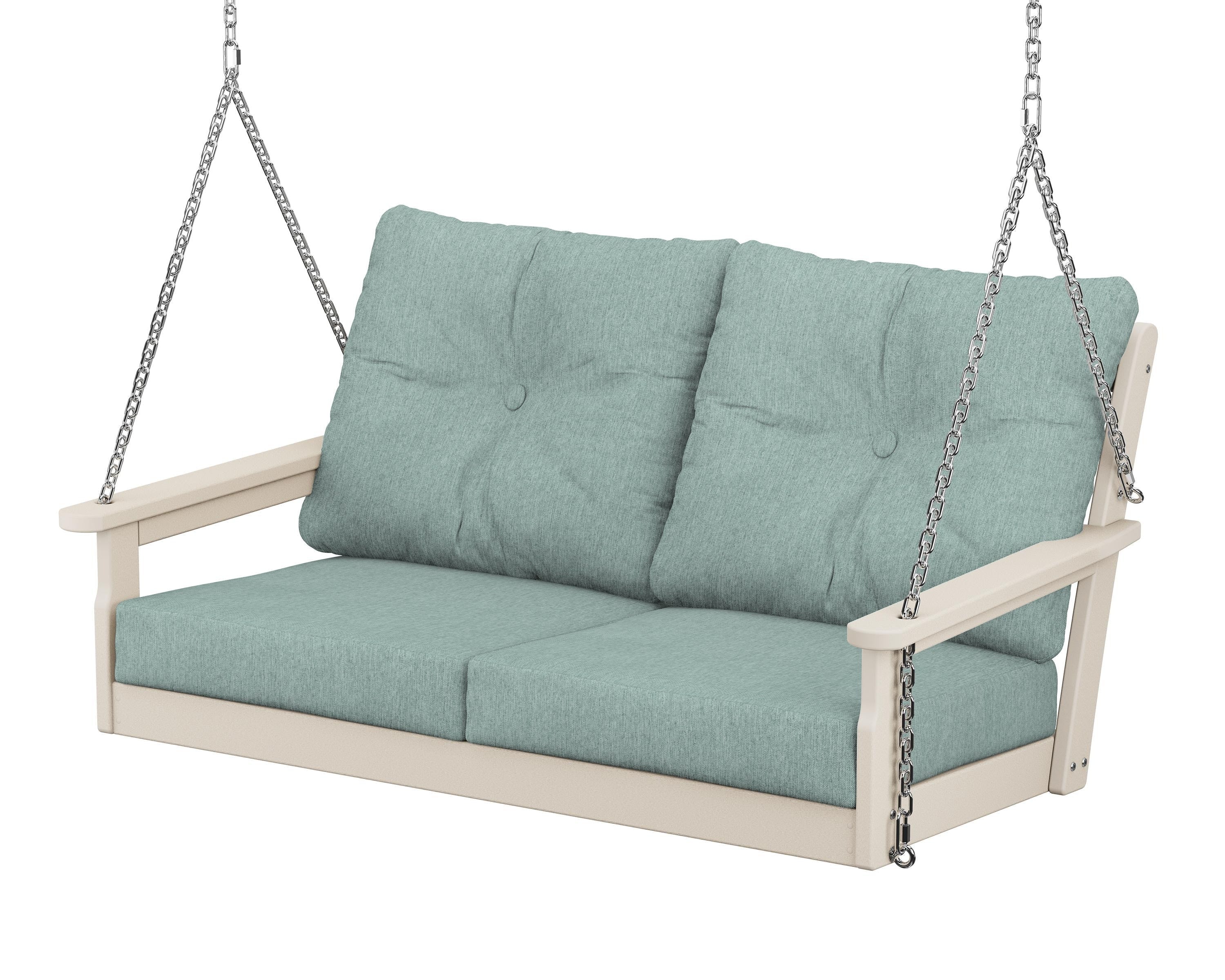 POLYWOOD® Vineyard Deep Seating Swing in Sand / Glacier Spa