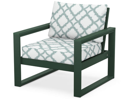 POLYWOOD® EDGE Club Chair in Green / Trellis Glacier Spa