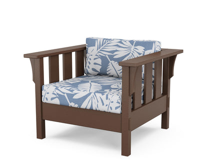 Martha Stewart by POLYWOOD® Acadia Deep Seating Chair in Mahogany / Leaf Sky Blue