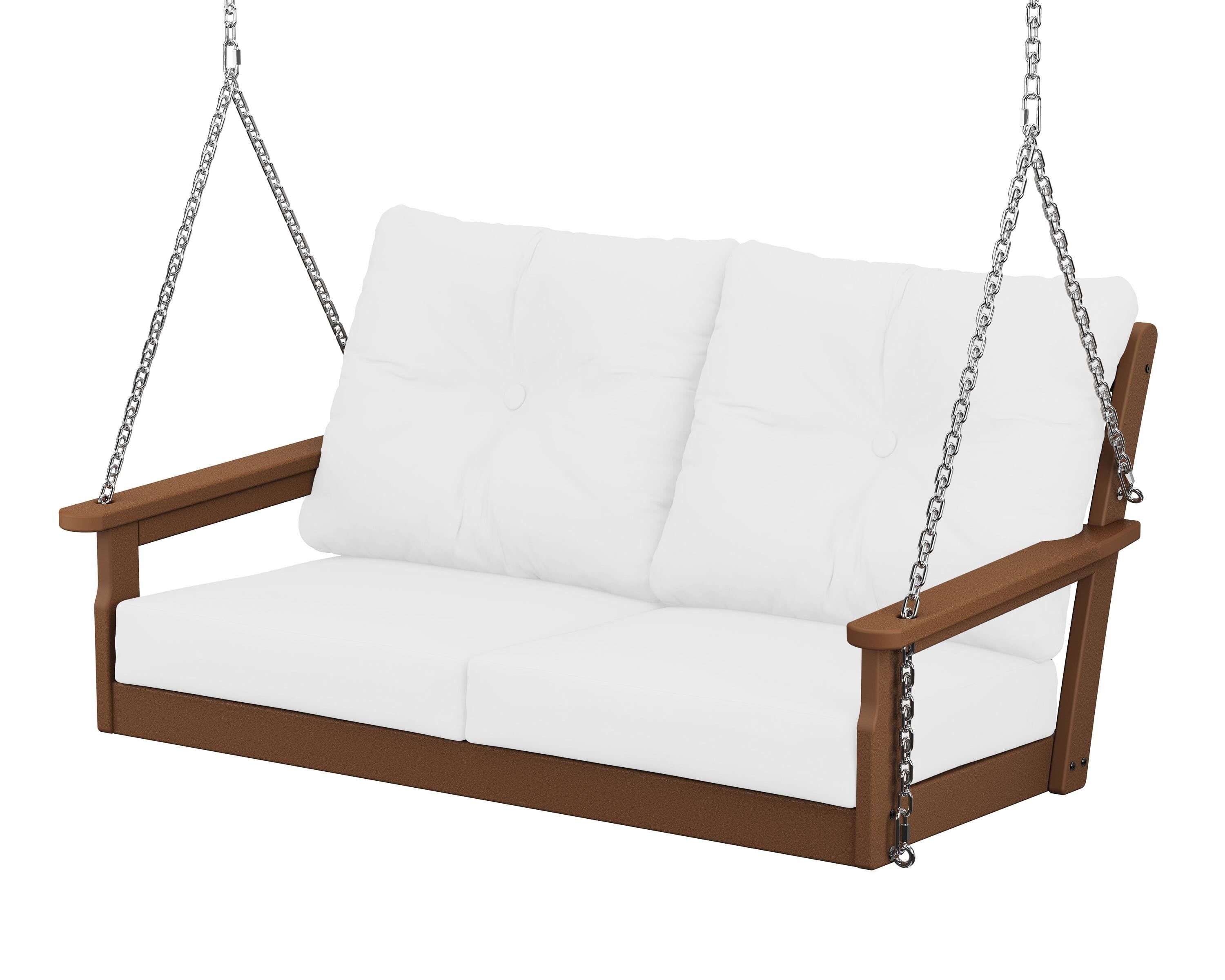 POLYWOOD® Vineyard Deep Seating Swing in Teak / Natural