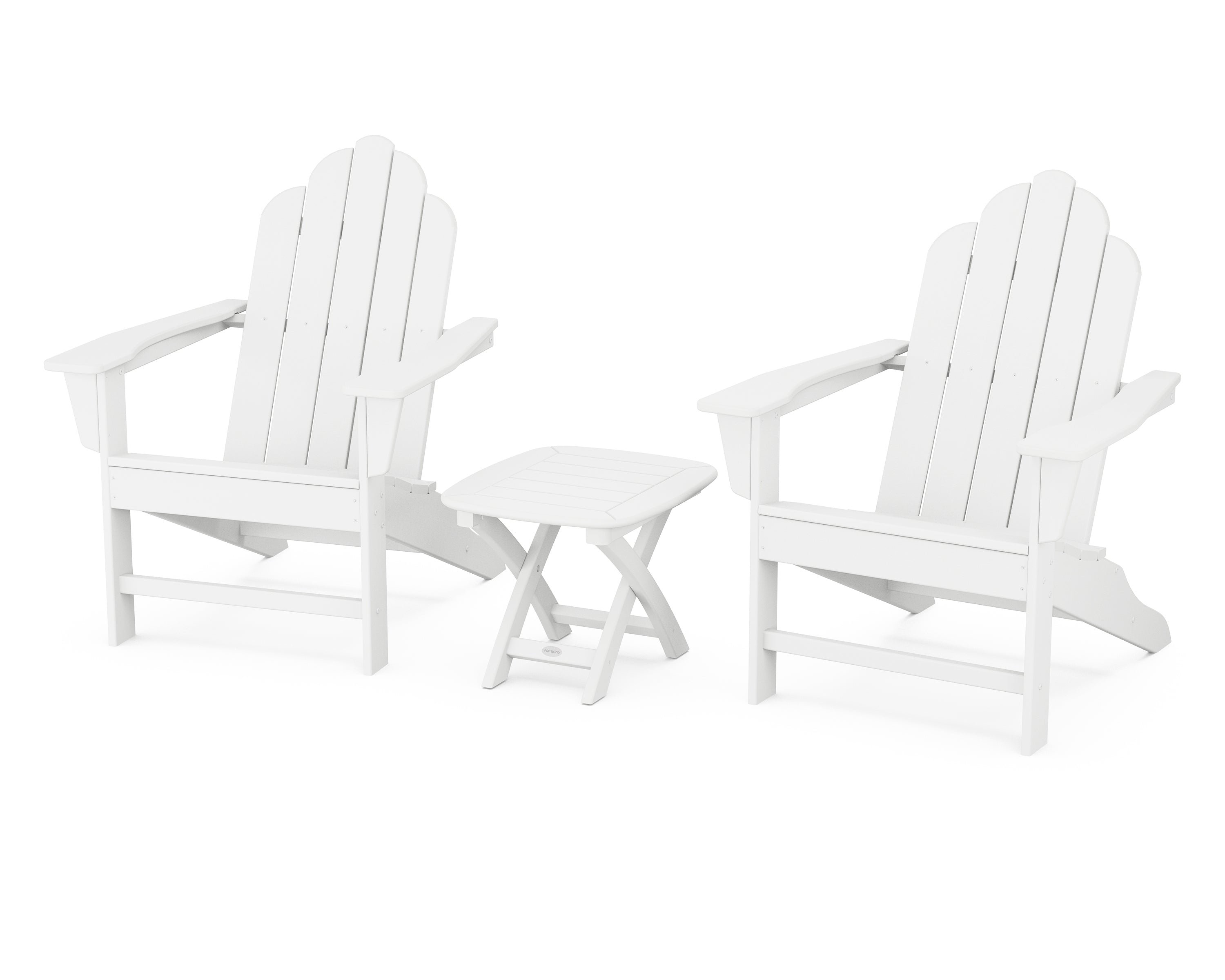 POLYWOOD® Long Island Adirondack 3-Piece Set in White