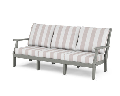 Country Living Wovendale Deep Seating Sofa in Slate Grey / Cabana Stripe Dune Burlap