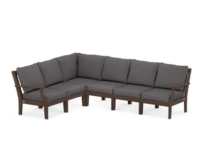POLYWOOD® Braxton Modular 6-Piece Deep Seating Set in Mahogany / Ash Charcoal