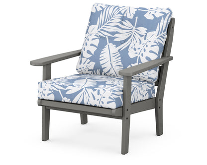 POLYWOOD® Lakeside Deep Seating Chair in Slate Grey / Leaf Sky Blue