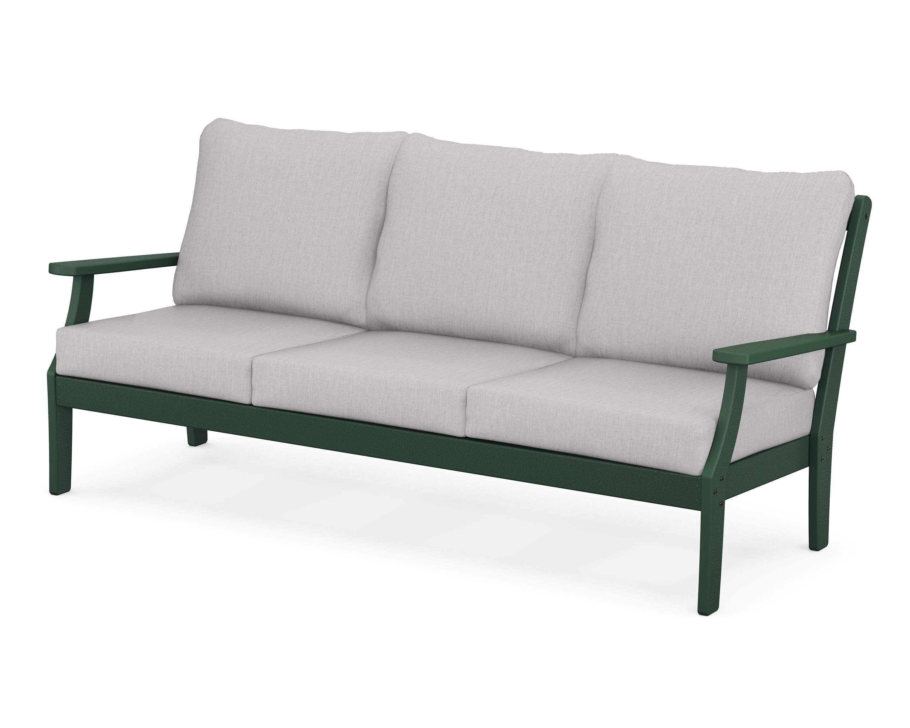 POLYWOOD® Braxton Deep Seating Sofa in Green / Granite