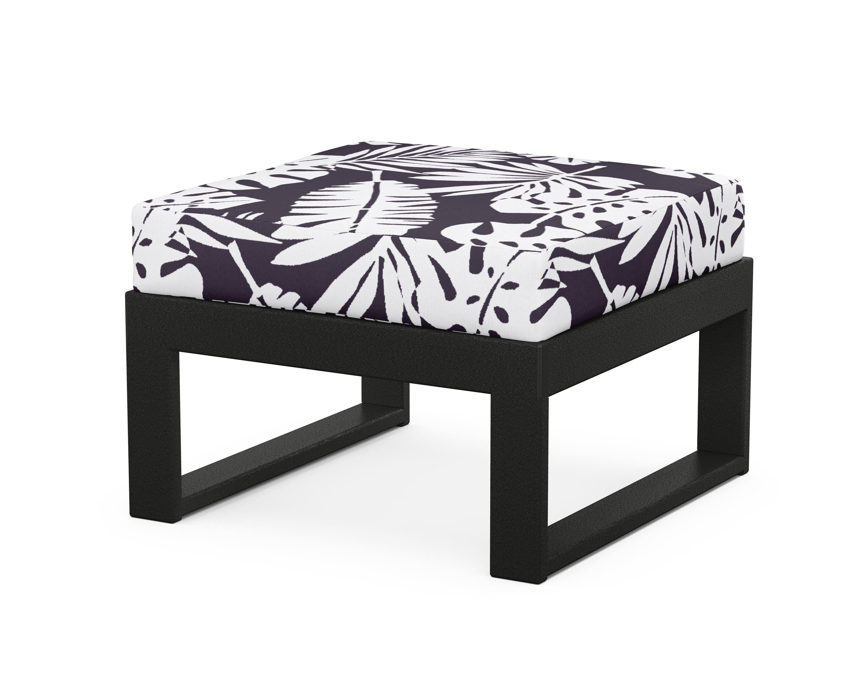 Unbranded Modular Ottoman - Modern in Black / Leaf Navy