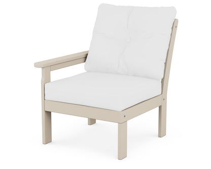 POLYWOOD® Vineyard Modular Left Arm Chair in Sand / Natural