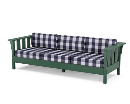 Martha Stewart by POLYWOOD® Acadia Deep Seating Sofa in Green / Buffalo Plaid Navy