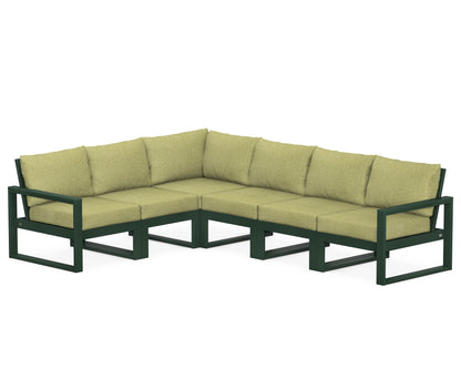 POLYWOOD® EDGE 6-Piece Modular Deep Seating Set in Green / Chartreuse Boucle