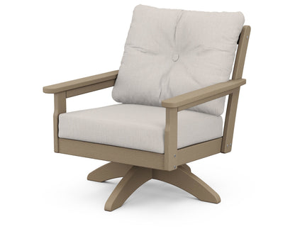 POLYWOOD® Vineyard Deep Seating Swivel Chair in Vintage Sahara / Cast Ash