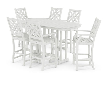 Country Living Wovendale Arm Chair 7-Piece Bar Set in White
