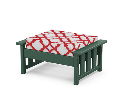 Martha Stewart by POLYWOOD® Acadia Deep Seating Ottoman in Green / Trellis Crimson