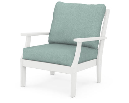 POLYWOOD® Braxton Deep Seating Chair in White / Glacier Spa