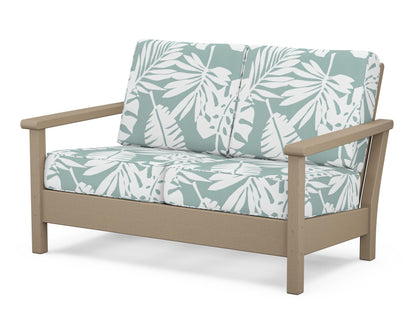 POLYWOOD® Harbour Deep Seating Loveseat in Vintage Sahara / Leaf Glacier Spa