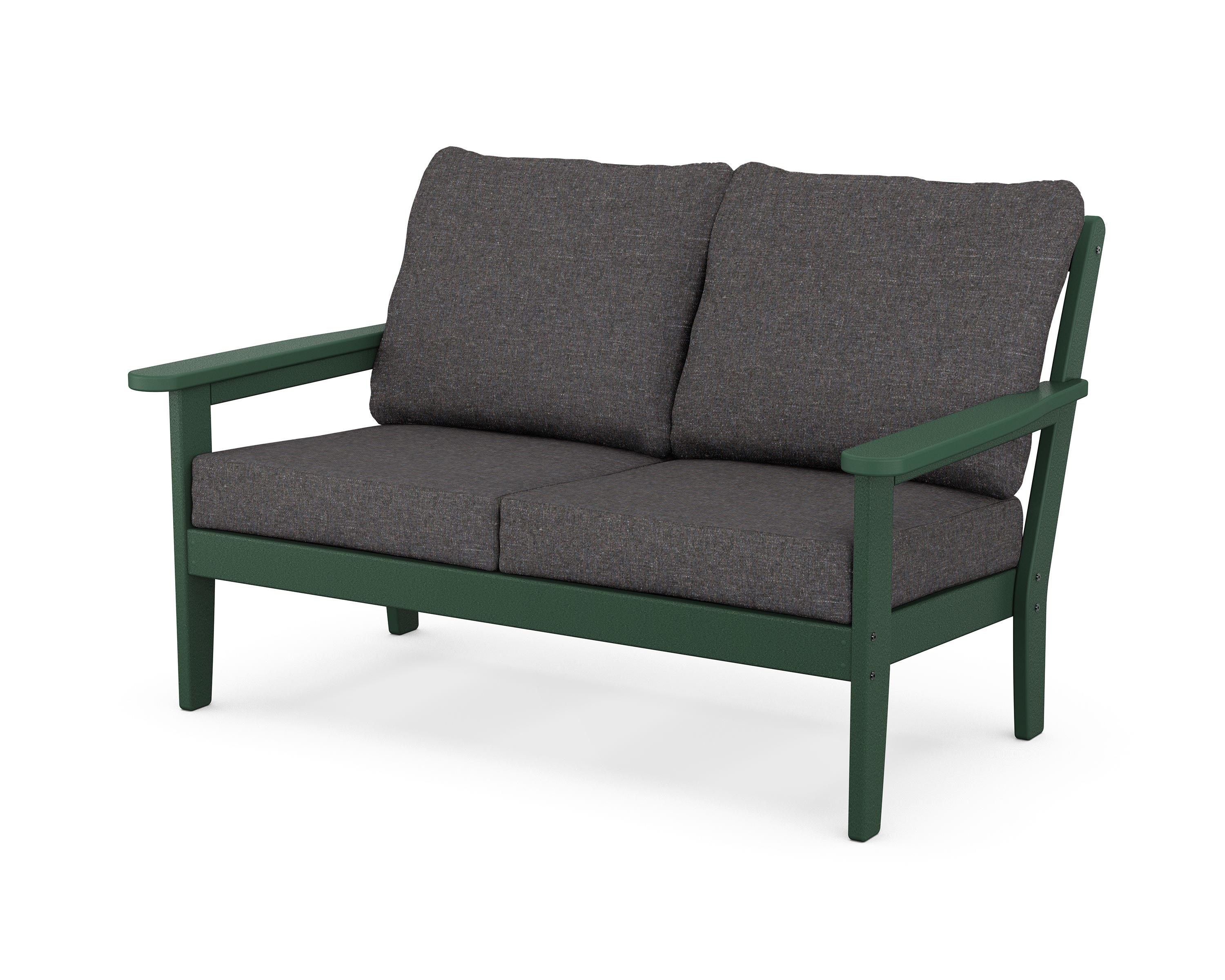 Country Living Cottage Deep Seating Loveseat in Green / Ash Charcoal